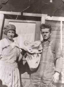 Grandad Edwards with Grandma in their late teens. She would bare 8 alive and 16 unfortunate stillborns. 